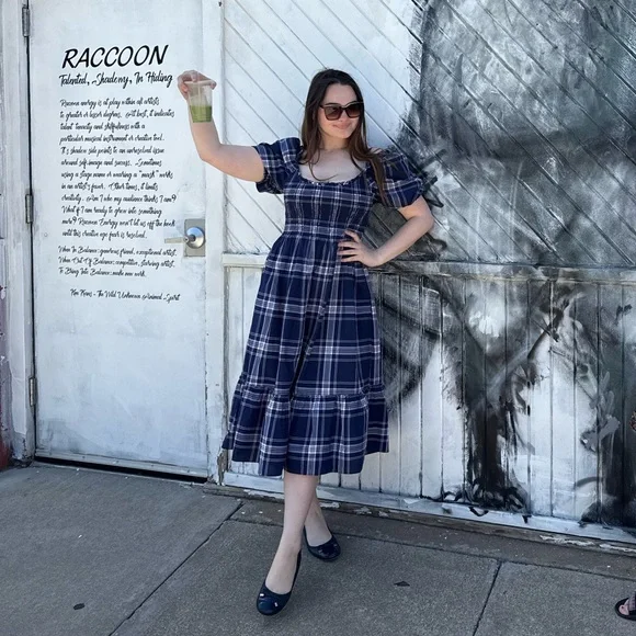 Hill House Navy Spring Plaid Louisa Napdress - Picture 2 of 2